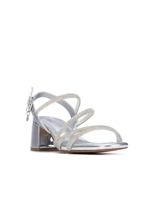 Xti White Block Heel Sandals