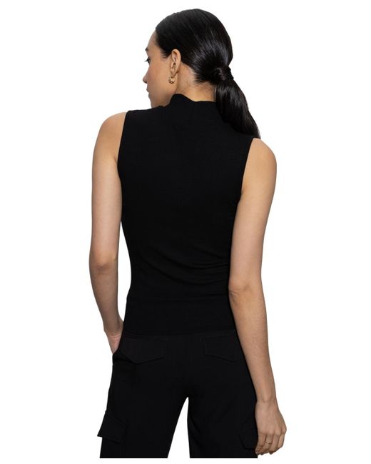 Sanctuary Black Essential Sleeveless Mock-neck Sweater