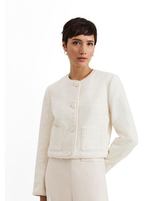 Phase Eight White Ripley Boucle Jacket