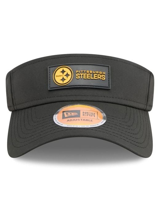 KTZ Black Pittsburgh Steelers 2025 Sideline Visor Hat for men