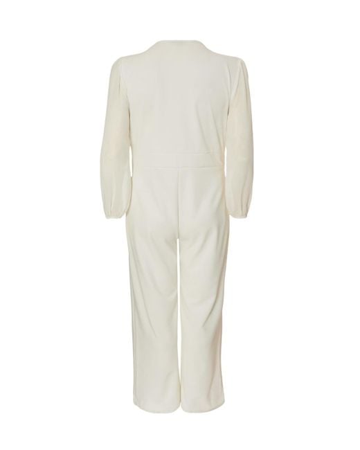 Quiz White Plus Size Chiffon Wrap Buckle Jumpsuit