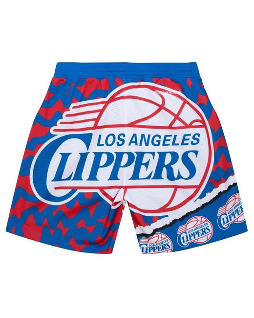 Mitchell & Ness Blue La Clippers Jumbotron 2.0 Sublimated Shorts for men
