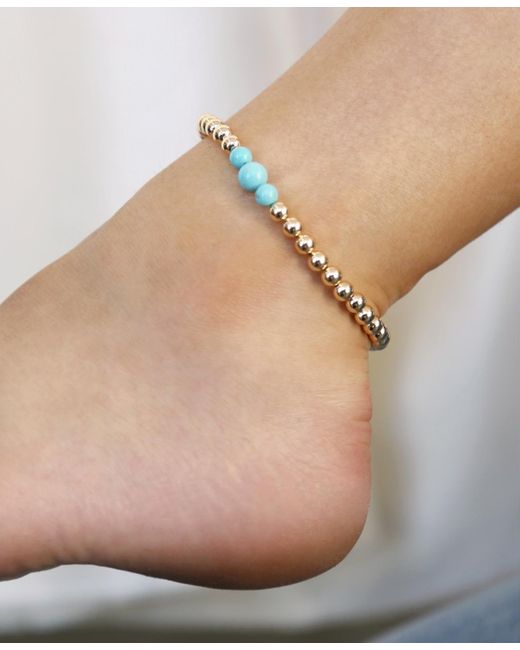Ettika Metallic And 18k Gold Plated Beaded Anklet