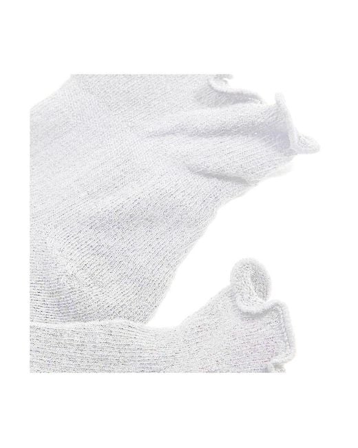 Stems White Everyday Classic Ruffle Socks