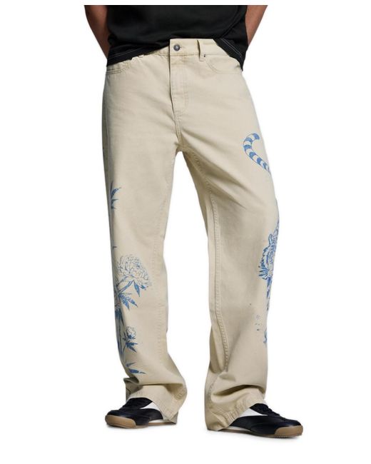 Desigual Natural Printed Trousers for men