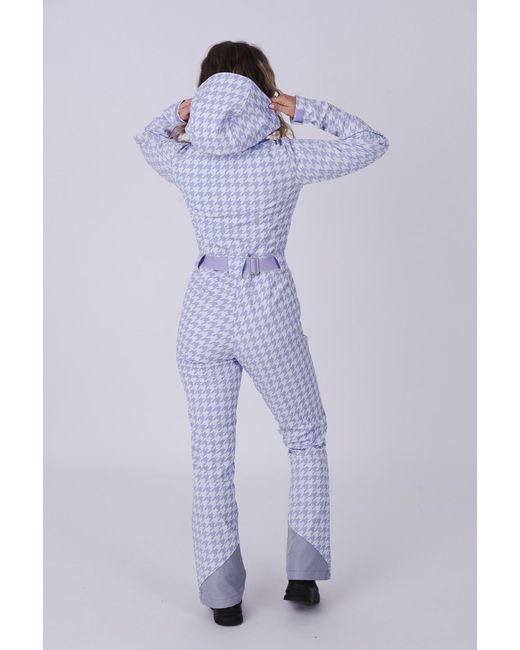 OOSC Blue Houndstooth Chic Ski Suit
