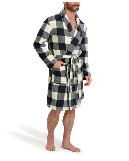 Hanes Black Adjustable Plush Robe for men