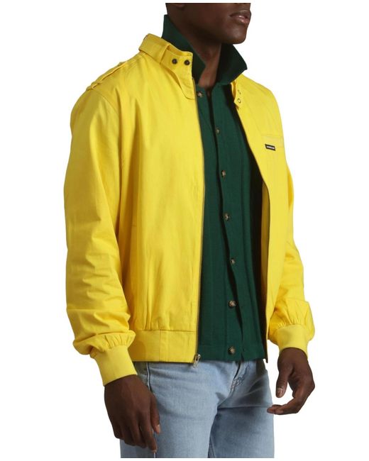 Members Only Classic Iconic Racer Jacket (slim Fit in Yellow for Men | Lyst