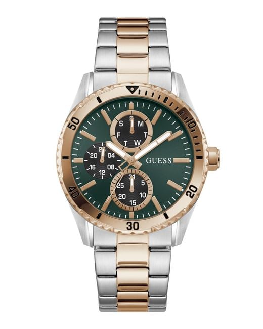 Guess Metallic Two-tone Multi-function Watch for men