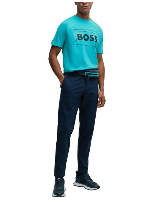 Boss Blue Boss By Logo Artwork Regular-fit T-shirt for men