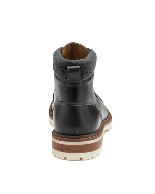 Johnston & Murphy Black Barrett Cap Toe Boots for men