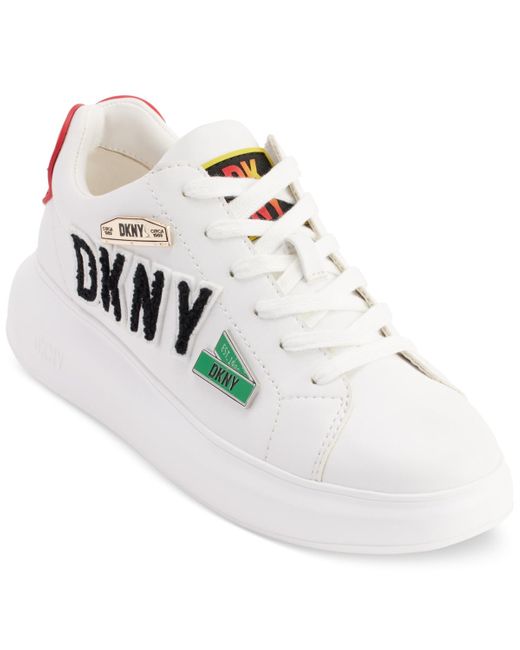DKNY White Jewel City Signs Lace-up Low-top Platform Sneakers
