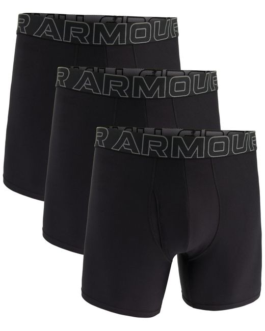 Under Armour Black 3-pack Performance Tech Solid 6" Boxer Briefs for men