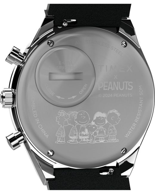 Timex Metallic Chronograph Leather Watch for men