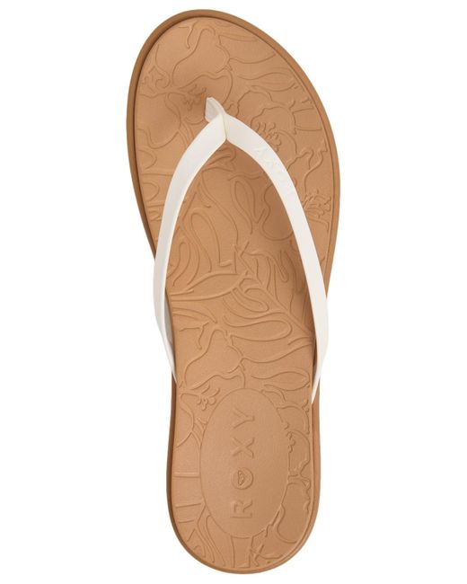 Roxy White Calabasas Round Toe Flat Sandals