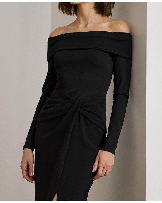 asymmetrical off shoulder sweater dress Women's Maxi Dress Knit Off-shoulder Sweater Polyester by Naked Wardrobe, Taupe / S