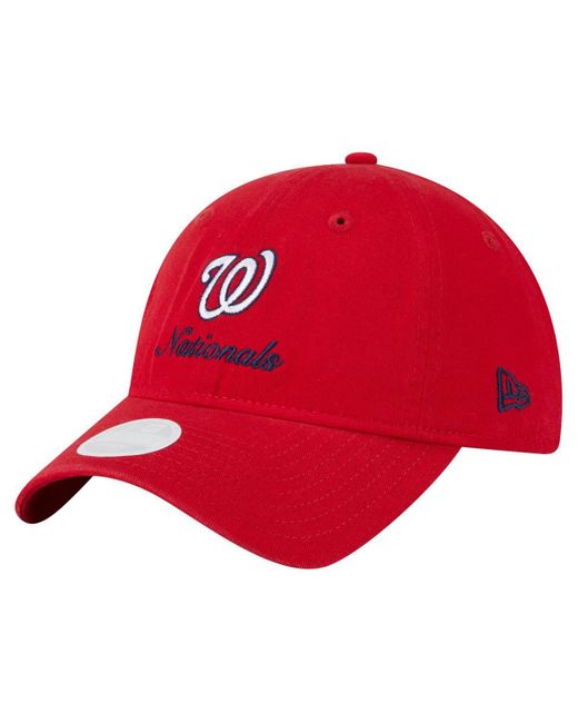 KTZ Red Washington Nationals Preppy Team 9twenty Adjustable Hat
