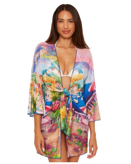 Becca Blue Positano Mesh Cover-up Tunic