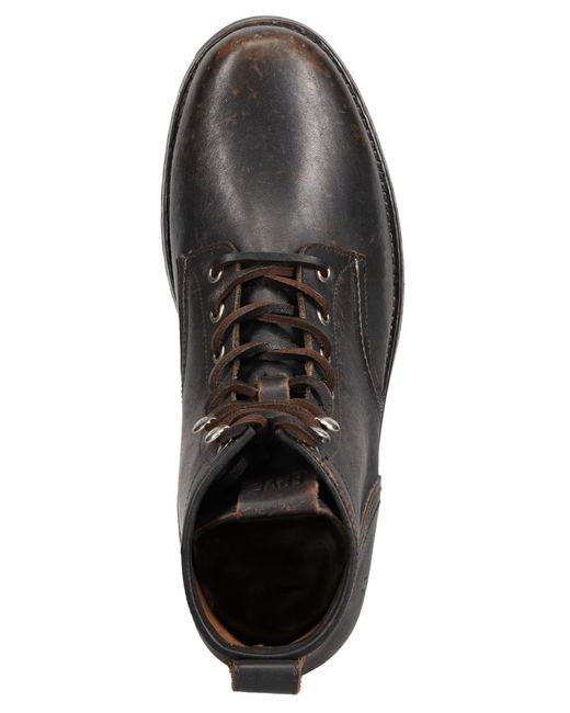 Frye Black Hudson Round-toe Work Boots for men