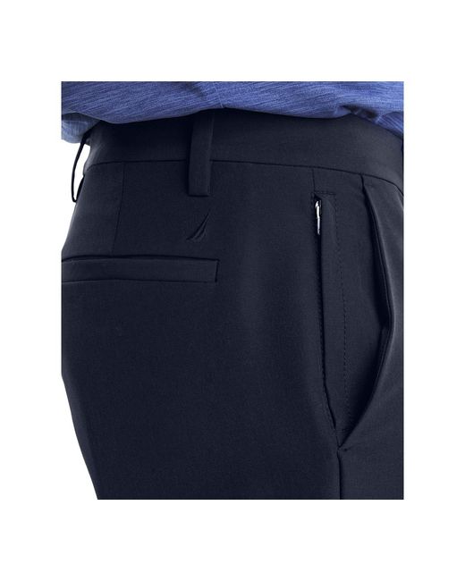 Nautica Blue Signature Slim-fit Flat-front Performance Pants for men