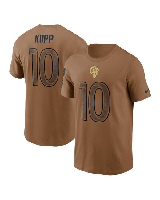 Nike Brown Cooper Kupp Distressed Los Angeles Rams 2023 Salute To Service Name And Number T-shirt for men