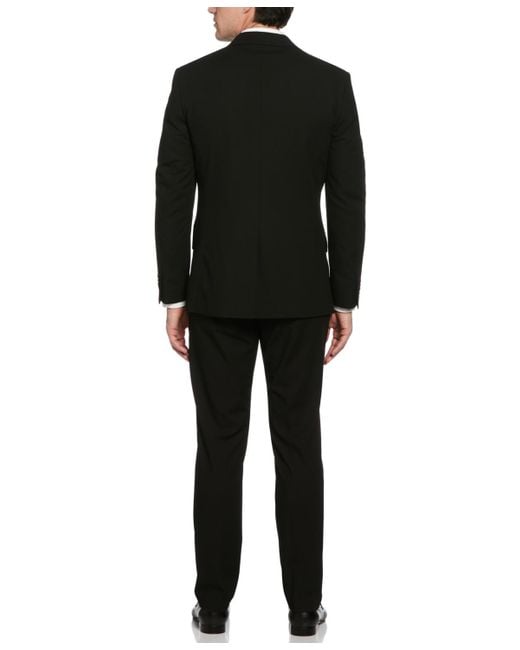 Perry Ellis Black Dobby Louis Long Sleeve Slim Fit Suit Jacket for men