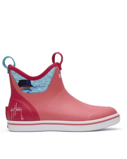 XtraTuf Pink Ankle Deck Boot Guy Harvey