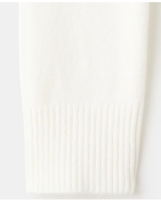 Mango White Scarf Knitted Sweater