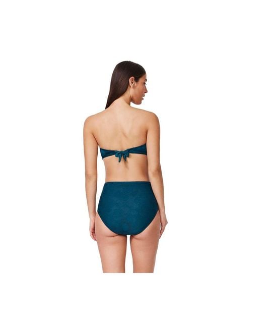 Gottex Blue Jolene Textured Bandeau Bikini Top