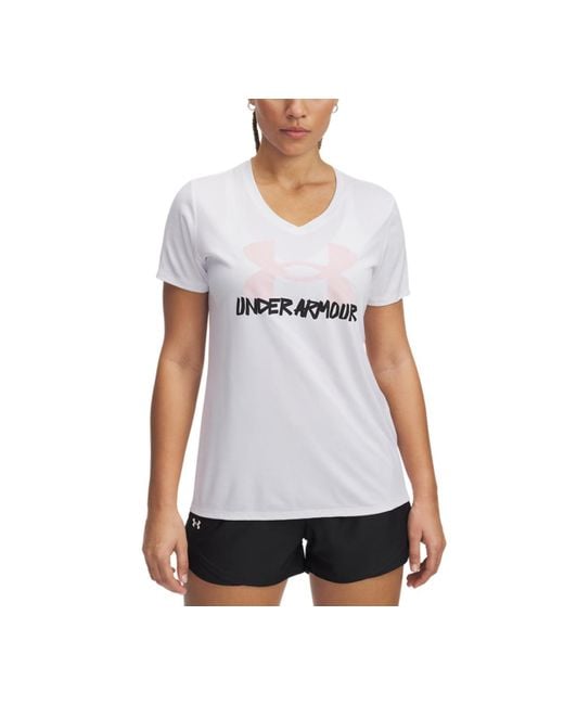 Under Armour White Ua Tech Marker Short-sleeve Tee
