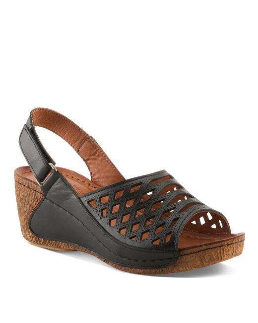 Spring Step Brown Denair Wedge Slingback