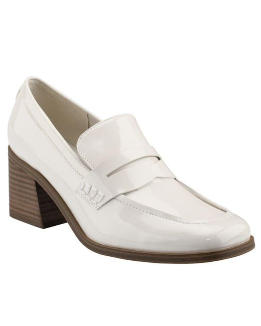 Marc Fisher Kchris Heeled Loafers in White Lyst