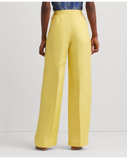 Lauren by Ralph Lauren Yellow High-rise Wide-leg Pants
