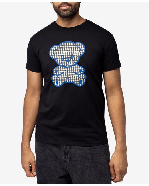 Xray Jeans Black X-ray Stone Tee Teddy Bear With Blue Outline for men