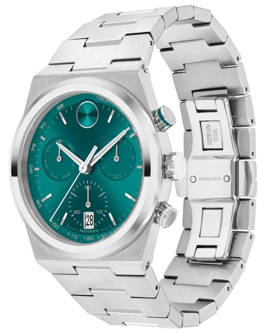 Movado Gray Bold Quest Swiss Quartz Chrono Stainless Steel Watch 42mm for men