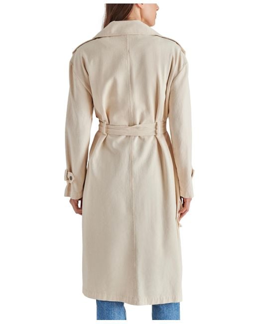 Steve Madden Natural Sunday Cotton Belted Trench Coat