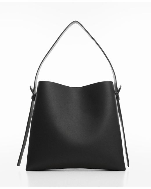 Mango Black Buckle Detail Shopper Bag