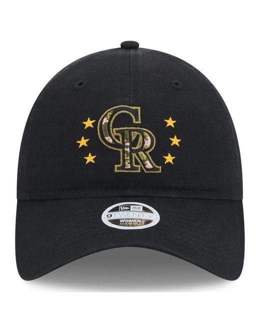 KTZ Black Colorado Rockies 2024 Armed Forces Day 9twenty Adjustable Hat