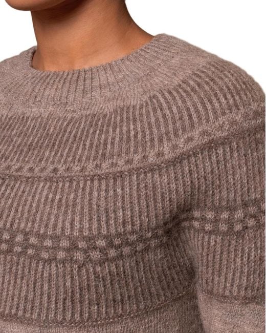 Celtic & Co. Brown British Wool Yoke Pattern Sweater