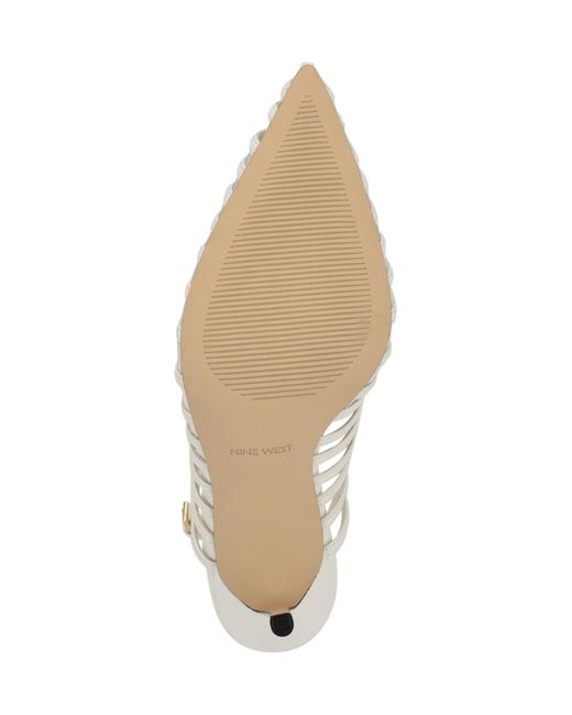 Nine West White Filane Stiletto Heel Pointy Toe Dress Pumps