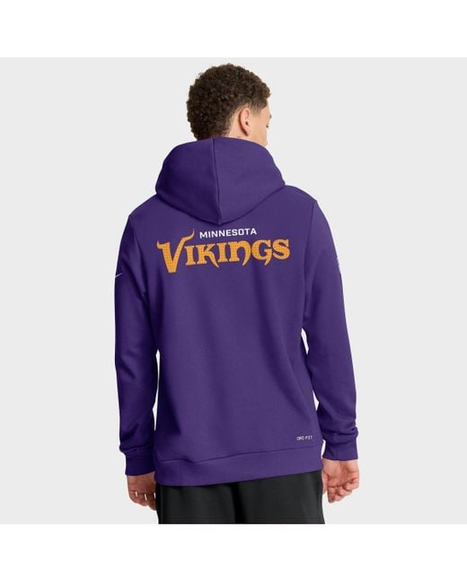 Nike Purple Minnesota Vikings Sideline Initial Home Performance Pullover Hoodie for men