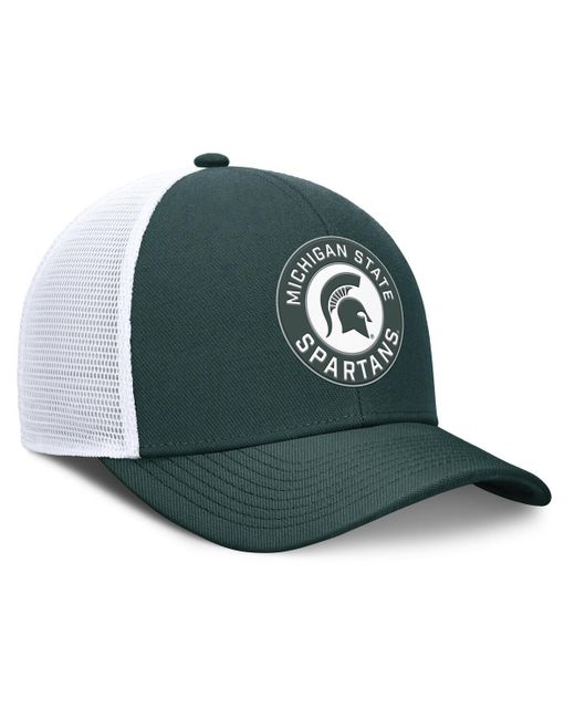 Nike Green/white Michigan State Spartans Rise Primetime Performance Trucker Adjustable Hat for men