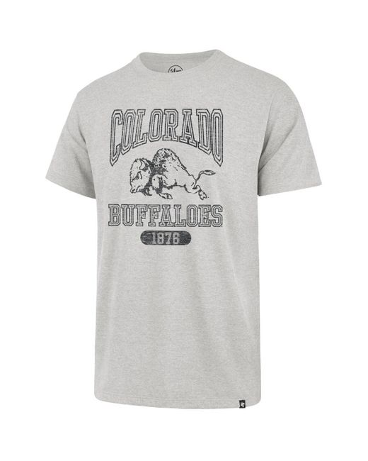 '47 Gray Distressed Colorado Buffaloes 1876 Line Press Franklin T-shirt for men