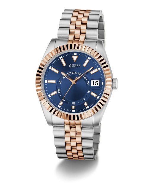 Guess Blue Two-tone Multi-function Date Watch for men