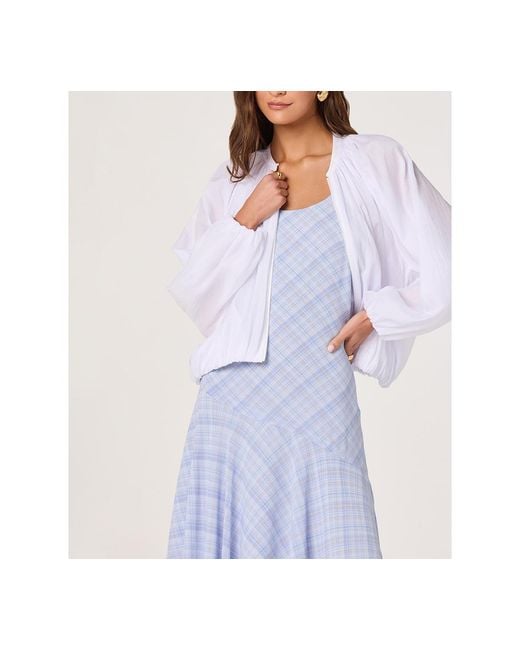 Astr Blue Blanche Collared Nylon Jacket