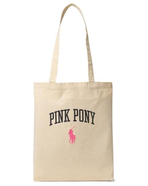 Polo Ralph Lauren Natural Pink Pony Twill Shopper Tote for men