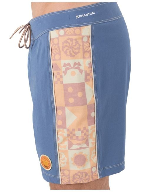 Hurley Blue Phantom Naturals Blocked Session 16 Boardshorts for men