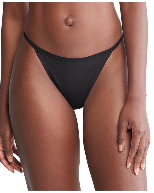 Calvin Klein Brown Ideal Stretch Micro String Thong Underwear Qd5115