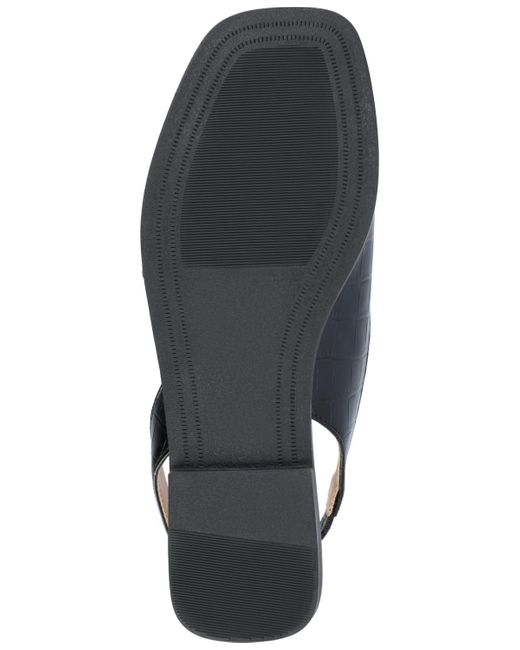 Journee Collection Black Brinsley Teture Slingback Flat Sandals