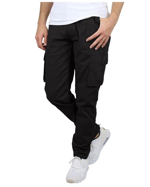 Blu Rock Black Flex Stretch Cargo Pants for men